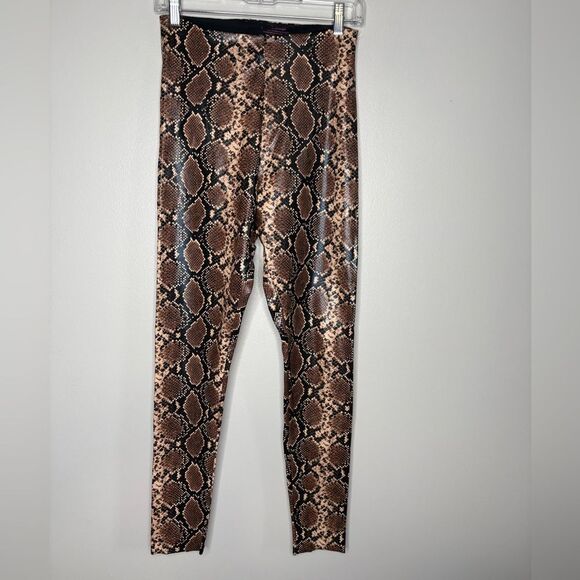 Commando Faux Leather Snakeskin Print Leggings - Picture 3 of 4